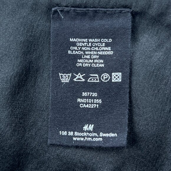 Stella McCartney x H&M Black 100% Silk Side Zip Pencil Skirt w/ Pockets 38/US 8 - Picture 10 of 14